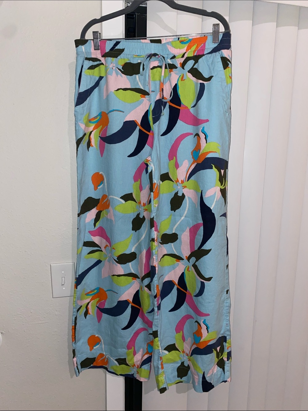 a new day Light Blue Floral Print Wide Leg Pants